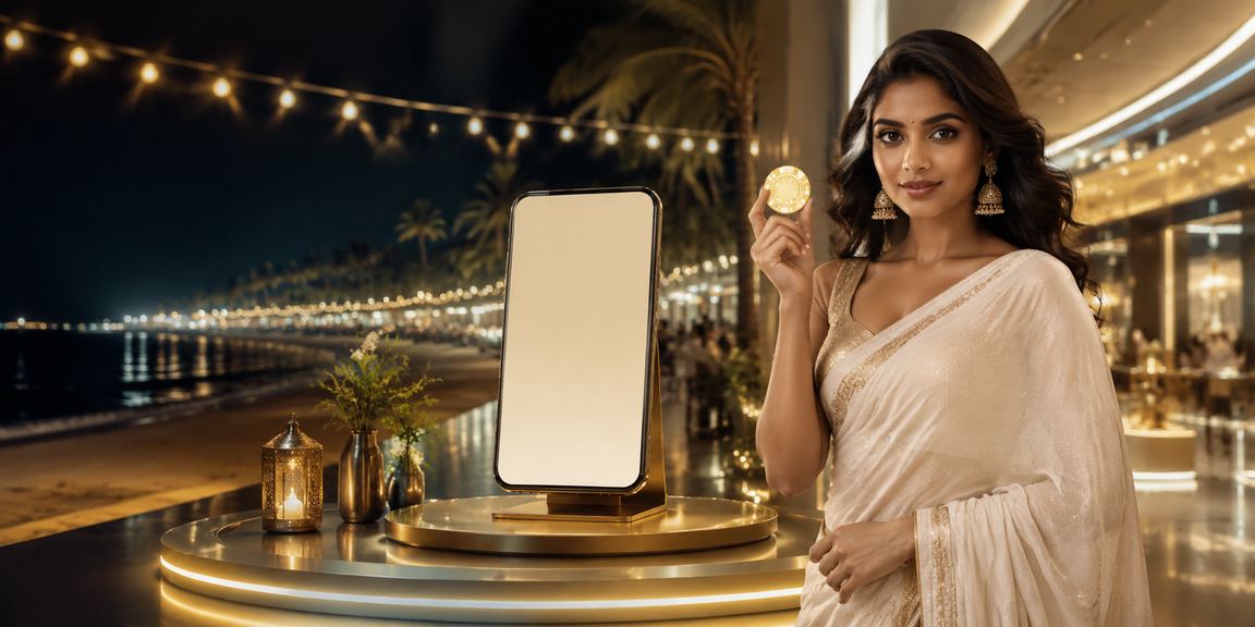 Indian woman using mobile payment app