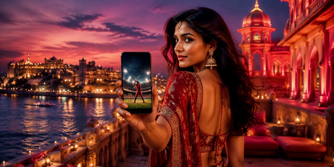 Excited Indian fan enjoying sports betting on mobile
